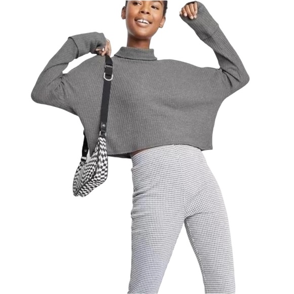 ❄️ 50% off winter Wild Fable crop turtleneck waffle knit pullover sweater top S - Picture 3 of 10